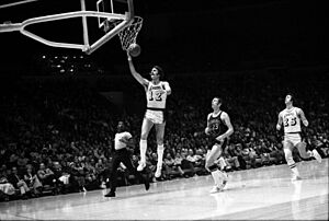 Pat Riley going for a lay-up