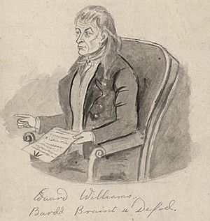 Drawing of Iolo Morganwg (c. 1800) by an unknown artist, in the National Library of Wales