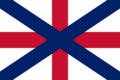 Proposed Union Jack (Scottish, blue on red, before 1617)