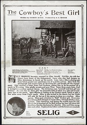 Release flier for THE COWBOY'S BEST GIRL, 1912