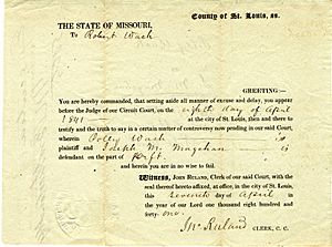 Robert Wash court summons - April 1841