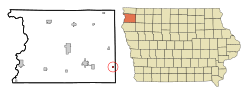 Location of Granville, Iowa