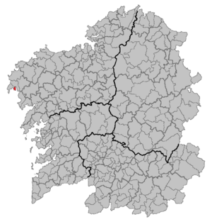 Location of Corcubión within Galicia