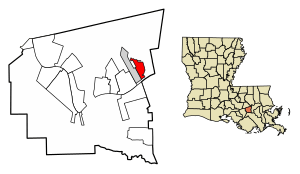 Location of Gramercy in St. James Parish, Louisiana.