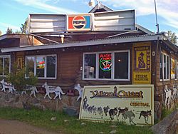 The Steese Roadhouse is a bar, general store, and gas station in Central that serves as a midway point for the Yukon Quest.