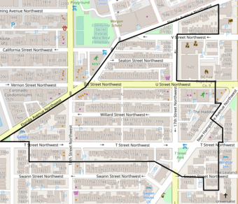 Strivers' Section Historic District map.png