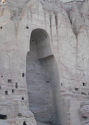 Taller Buddha of Bamiyan after destruction, 2005