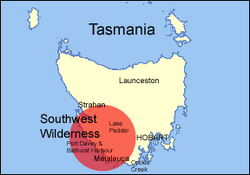 Tasmania location map S-W-Wilderness