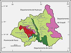 The Yanachaga-Chemillén National Park (in red) with three field stations - ZooKeys-235-051-g002