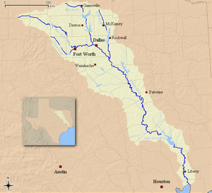 Map of the Trinity River and associated watershed