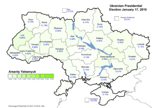 Ukraine Presidential Jan 2010 Vote (Yatseniuk)