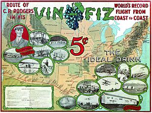 Vin Fiz first American transcontinental flight advertisement poster