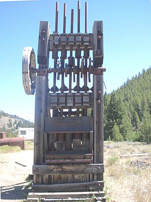 Mill used to process gold and silver ore at Yankee Fork mining operations.