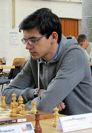 RUSSIA, MOSCOW - FEBRUARY 15, 2023: Russian chess grandmaster Daniil Dubov  is seen after a