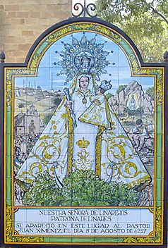 Azulejo Virgen de Linarejos-(detalle)
