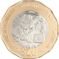 Banco de México C1 $20 reverse (700 años lunar)