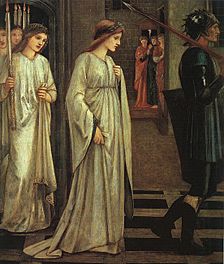 Painting of Julia as Princess Sabra being led to the dragon, by Burne-Jones