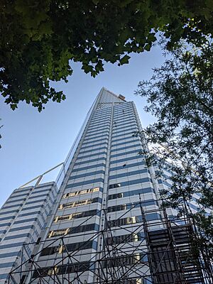 Central Park building in Perth, with abseilers