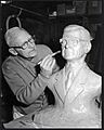 Claude Bell, sculptor of this bust of Walter Knott, 1967