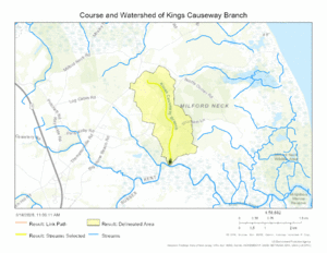 Course and Watershed of Kings Causeway Branch
