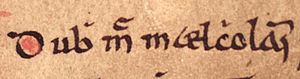 Dub mac Maíl Choluim (Oxford Bodleian Library MS Rawlinson B 489, folio 32v)