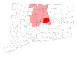 Location of Glastonbury in Hartford County, Connecticut