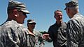 Governor Dennis Daugaard is briefed on flood preparations