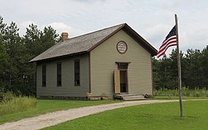 1876 town hall on display at Old World Wisconsin