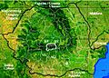 Harta localizare muntii Fagarasului, Romania