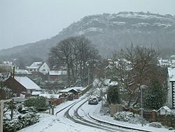 Helsby, The Hill in the Snow - geograph.org.uk - 208875