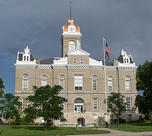Jefferson County, Nebraska courthouse from E