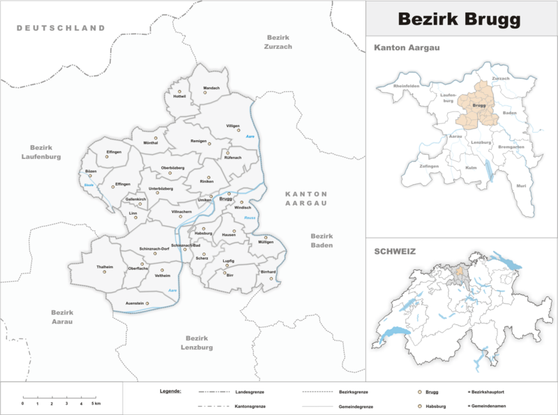 Karte Bezirk Brugg 2007