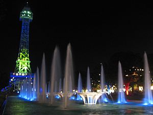 Kings Island Eiffel Tower at night