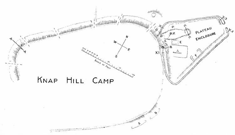 Knap Hill Camp map M.E. Cunnington 1911