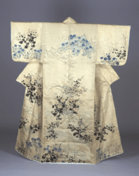 Kosode with autumn flower-plants pattern on twill weave fabric by Ogata Kōrin