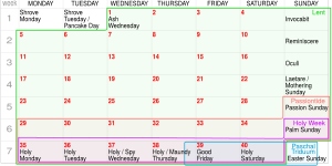 Lent calendar