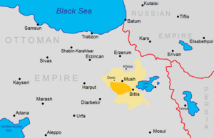 Location of the 1894 and 1904 Sasun uprisings
