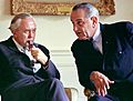 Lyndon B. Johnson meets with Prime Minister Harold Wilson C2537-5 (cropped)