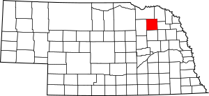 Map of Nebraska highlighting Pierce County