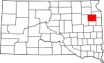 State map highlighting Codington County