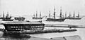North America & West Indies Station's Grassy Bay anchorage from HMD Bermuda 1865