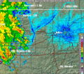 Outflow boundary of storm approaching Tulsa - rocking animation