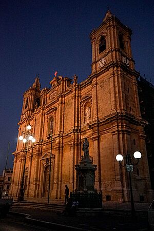Parish Church of St. Catherine by night, Żejtun