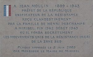 Plaque Henri Deschamps - Jean Moulin - M.U.R - Miribel