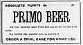Primo Beer Ad 1901