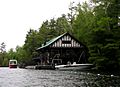 Prospect Point Camp boathouse, Upper Saranac Lake, New York