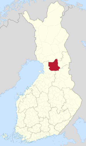 Location of Pudasjärvi in Finland