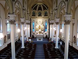 Saint John the Baptist Church (Maria Stein, Ohio) - interior, nave viewed from choir loft