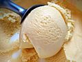 Scooping passionfruit ice cream (4566754508)