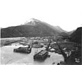 Skagway showing the wharves and harbor area, Alaska, ca 1898 (HEGG 665)
